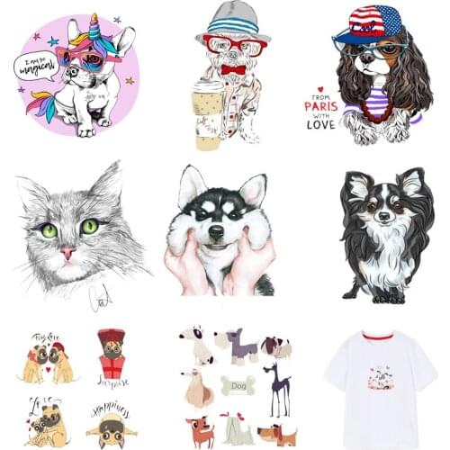 Iron-on Transfers for Clothing Patches Clorhing Stickers Stripe Diy Dog Applique Vinyle Thermocollant Flex Fusible Transfer I