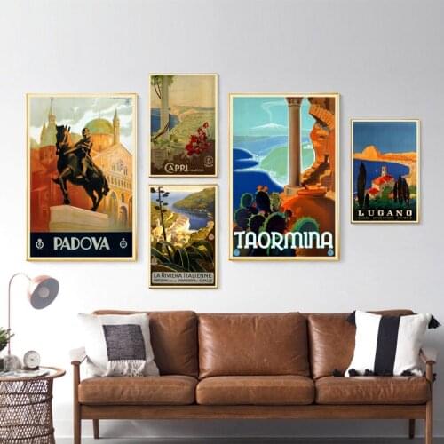 Vintage Italian Travel Posters and Prints Italian Landscape Painting Wall Art Picture Italy Travel Gift Living Room Decor