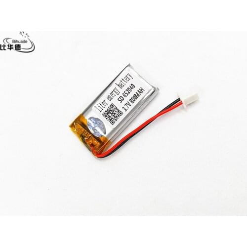 XHR-2P 2.54 800mAh 652040 3.7V polymer battery Bluetooth MP3 wireless speaker recorder