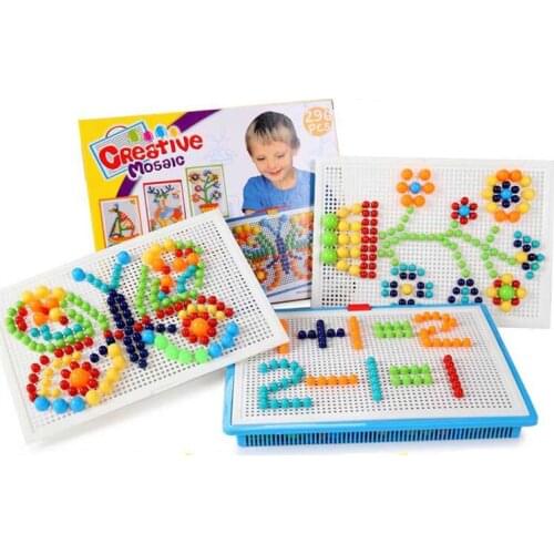 [Funny] Growing toy Mushroom Nail Kit Puzzle Toys 3D Mosaic Picture Puzzle 296pcs assembled toys DIY Drawing toy baby kids gift