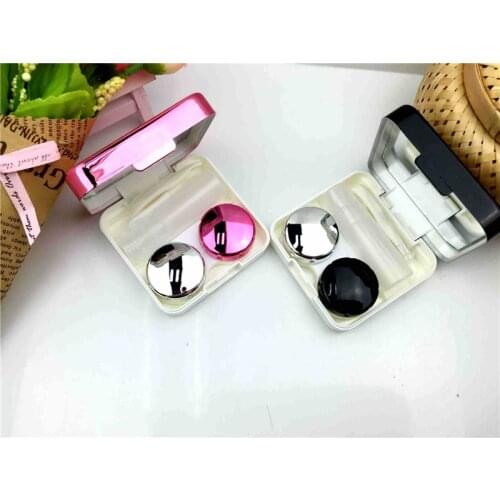 Makeup Mirror Reflective Cover Contact Lenses Case Organizer Set Cute Lovely Travel Kit Eye Lens False Eyelashes Box with Mirror