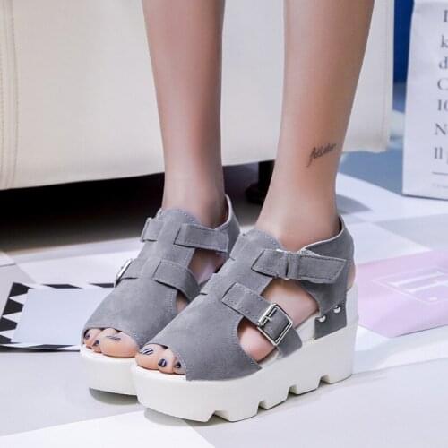 Women Sandals 2019 Fashion Summer Soft Leather Platform Womens Sandals Women Wedges High Heels Open Toe Casual Shoes