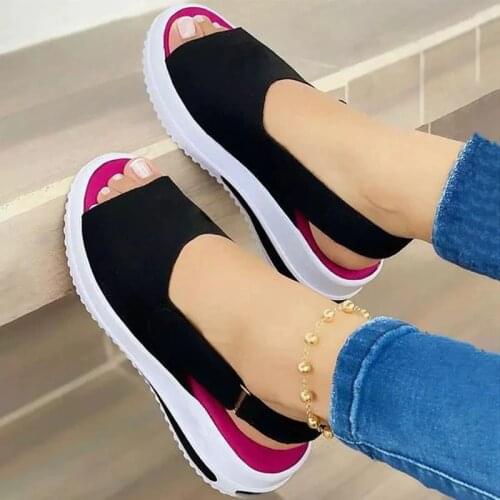 2021 Heels Sandals Summer Shoes Women Sandals Peep Top Women Platform Sandals Soft Wedges Shoes Sandalias Mujer Casual Footwear