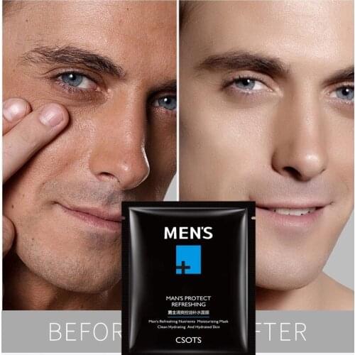 Men Facial Mask Oil-control Face Mask Sheet Mask Moisturizing Depth Replenishment Acne Treatment Men Skin Care 1pcs