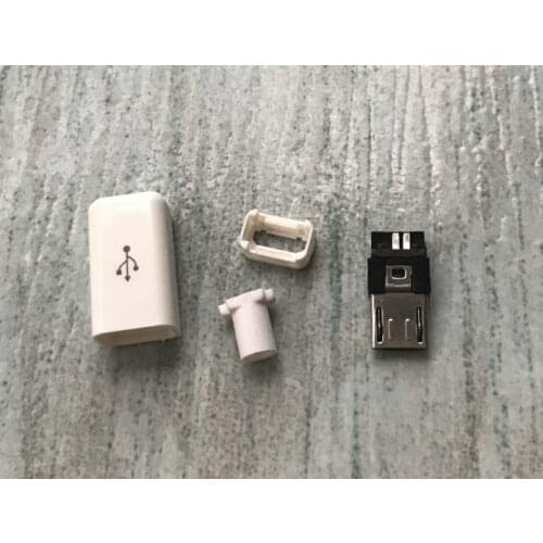 100pcs/lot Micro USB 5Pin Male Connector Socket DIY with Plastic Cover