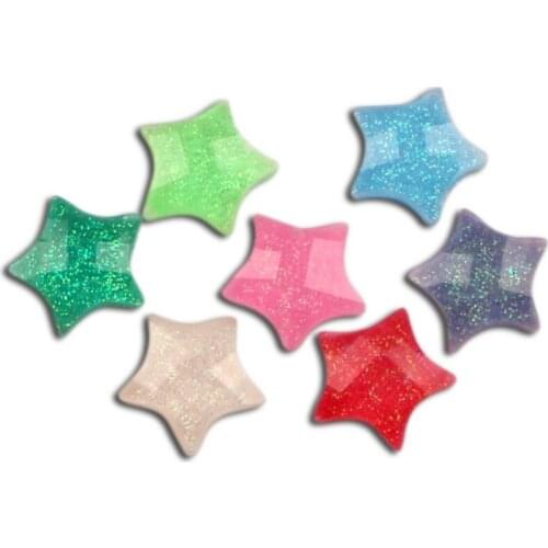100Pcs Mixed Resin Bling Star Decoration Crafts Beads Flatback Cabochon Scrapbooking For Embellishments Kawaii Diy Accessories