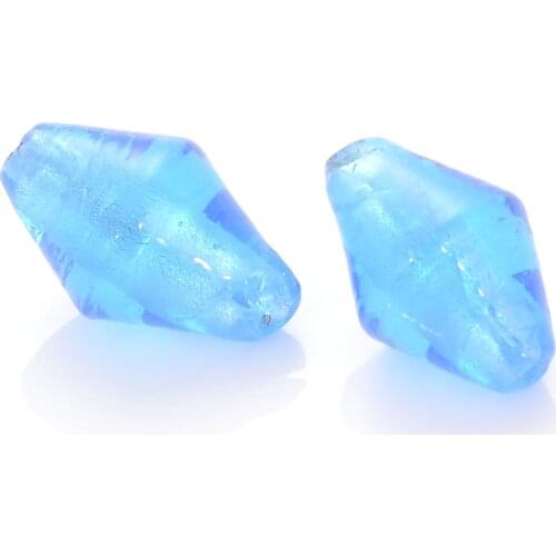 10x 14mm Glass Chamilia beads Bicone Silver Foiled Glass Lampwork Spacer Beads For Diy Jewelry Making Accessories