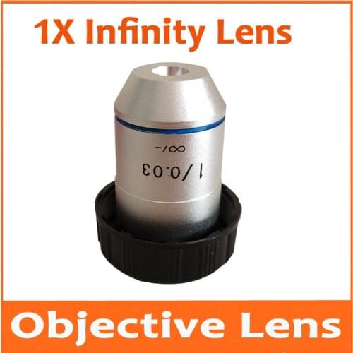 1X 195 Infinity Achromatic Stereo Microscope Objective lens with RMS Thread 20.2mmm 50-60mm for Lab Student Microscope Parts