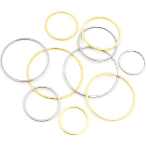 20pcs 20/25/30/35/40mm 316 Stainless Steel Hoops Earrings Rings Big Circle Ear Wire Hoops Pendant For DIY Jewelry Findings