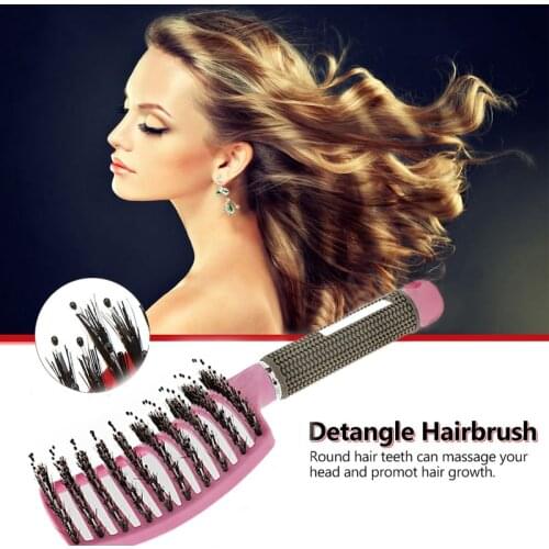 4 Colors Women Magic Hair Comb Bristle Scalp Massage Hairbrush Comb Detangle Tangle Hair Brush Salon Hairdressing Styling Tools