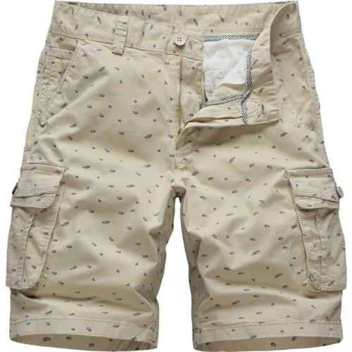 Cargo Shorts Men 2021 Military Summer Army Green Cotton Men Loose Pocket Homme Casual Bermuda Male Trousers Army Cargo Shorts
