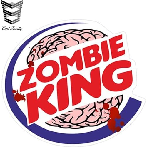 EARLFAMILY 11cm x 10cm ZOMBIE KING Funny VINYL Car Van Bumper Window Sticker Decal JDM BLOOD SPLATTER Auto Motorcycle Decoration