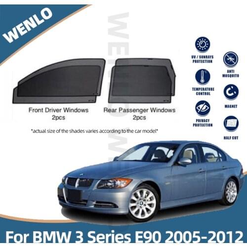 WENLO Magnetic Special Curtain For BMW 3 Series E90 2005-2012 Window SunShades Mesh Shade Blind Fully Covered