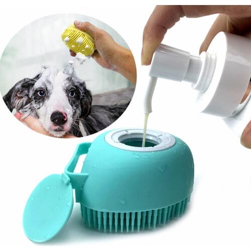 Pet Dog Bathing Massage Glove Brush Soft Safety Silicone Heart Shaped Puppies Cat Pet Kitten Cleaning Supplies Pet Grooming