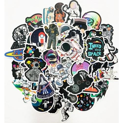10/30/50Pcs Outer Space Astronaut Stickers Fridge Travel Suitcase Skateboard Laptop Luggage Graffiti Sticker Kid DIY Toy Gift