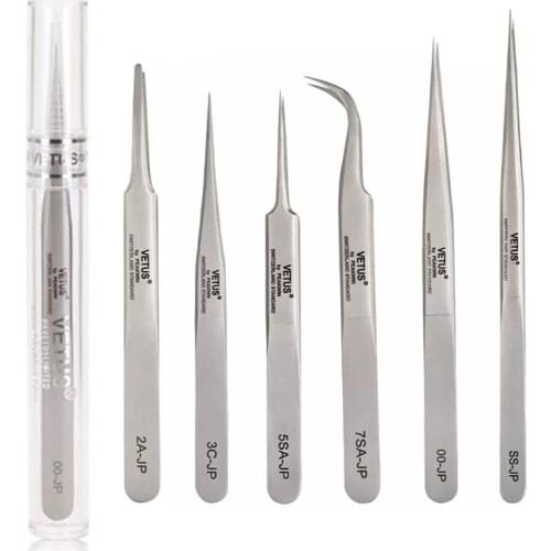 Vetus Original Eyelash Extension Tweezers Super Precision Premium Stainless Eyebrow Tweezer Excellent Closure Eye Makeup Tools