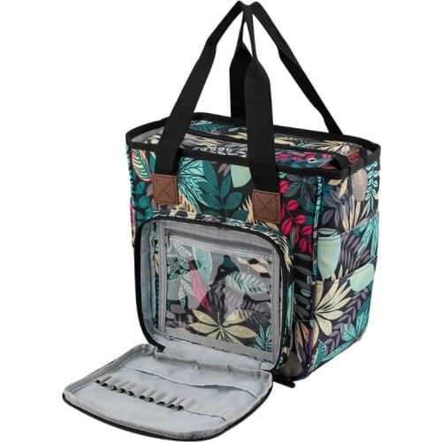 Portable Knitting Bag DIY Yarn Storage Organizer Crochet Hook Needle Tote Basket E56C