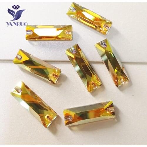 YANRUO 3255 Cosmic Baguette Sunshine Top Crystal Jewelry Needlework Rhinestones Glass Sewn Crystal For Decorative Clothes