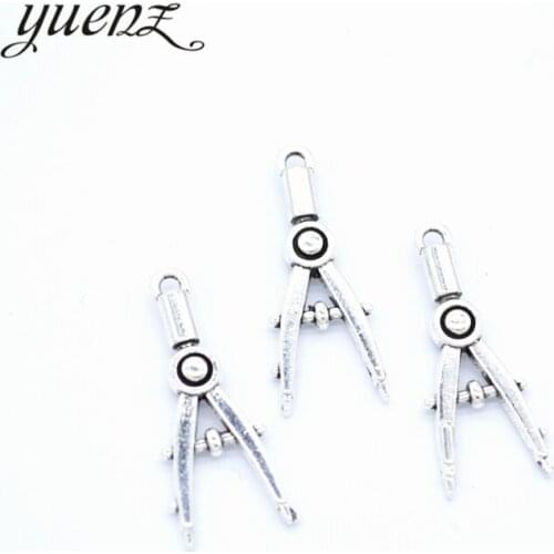 YuenZ 15pcs Antique Silver color Compass Charms Metal Pendants Jewelry Making Accessories 28*11mm J422
