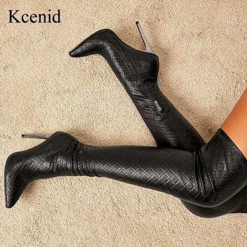 Kcenid Black Sexy Over The Knee Boots Women High Heels Shoes Ladies Thigh High Boots Autumn Winter Long Boots Female Shoes 41 42