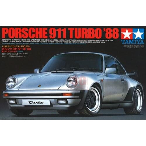 1/24 Tamiya plastic assembling car model toy Porsche 911 turbo sports car 1988 model DIY assembling kit #24279
