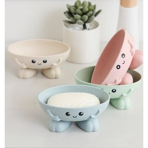 1Pcs Eco-friendly Soap Box Non-slip Soap Dish Bathroom Supplies Soap Holder Cartoon Soap Box