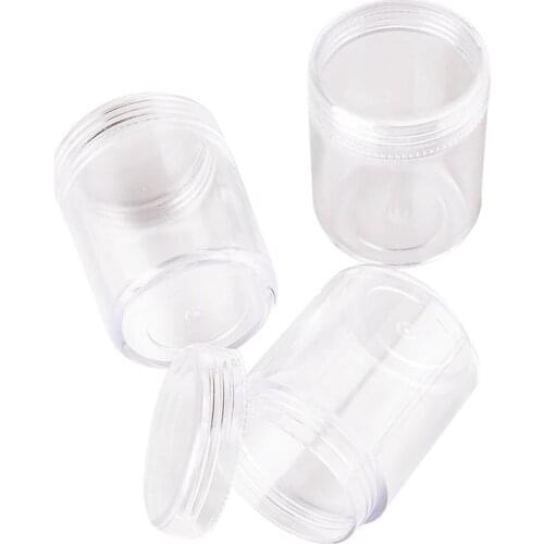 10pcs Clear Plastic Bead Containers Cosmetic Samples Container Pot Jars with Screw Lids Jewelry Packaging Nail Beads Storage Box