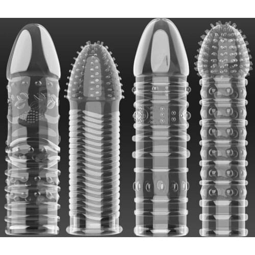 14 Style Penis Covers Extender Mens Condoms Crystal Penis Condoms Finger Cock Ring Adult Sex Toy For Sex Male Longer Lasting