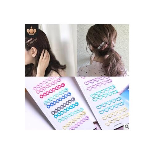 50set/lot 12pcs/set DIY Multi Alloy Bowknot Heart Ellipse Hair Clips Suits Pentagram Hairpins Hair Styling Accessories HA766