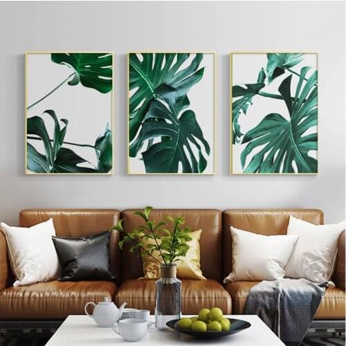 Triptych Modern tropical plants Diamond Painting Landscape full square round drill Mosaic full Diamond Embroidery LeavesZP-2097
