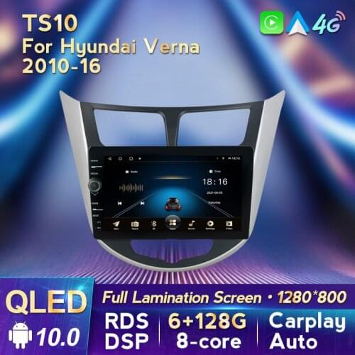 MLOVELIN 8Core DSP Apple Carplay Android Auto For Hyundai Solaris accent Verna 2010 2011-2016 Car Radio RDS Cassette Multimedia