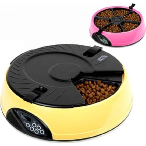 Automatic Pet Feeder Bowl 6 Meals Cat or Dog Holiday Auto Dispencer Bowl LCD display with Voice Recorder