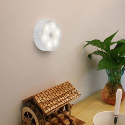 Motion Sensor Wireless Night Lights Bedroom Decor Lamp LED Kitchen Cabinet Light Staircase Closet Room Aisle Lighting Wall Lamp