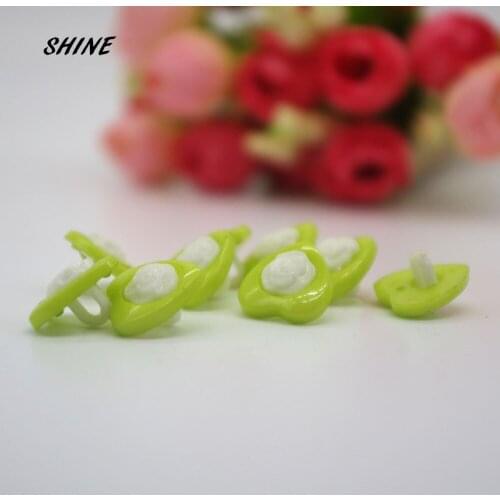 SHINE Plastic Sewing Buttons Scrapbooking Heart Light Green Single Hole Rose 14mm 50PCs Costura Botones Decorate bottoni botoes