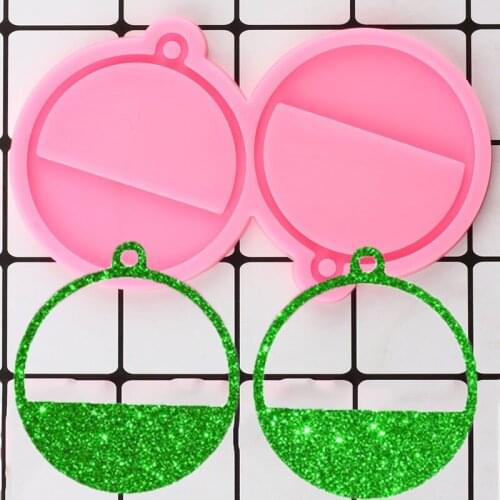 Shiny Glossy Round Shaped Silicone Molds Epoxy Resin Crfat Keychain Moulds Pendant Polymer Clay Mould DIY Handmade Charms Mold