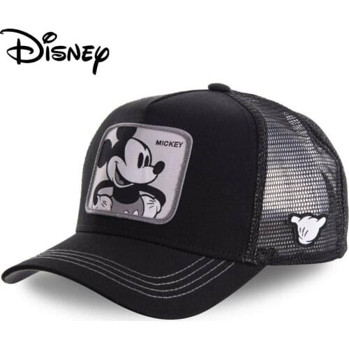 Disney Brand Black Mickey Net Hat Summer Baseball Cap Women Men Mesh Snapback Cartoon Caps