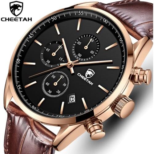 CHEETAH Men's Watch With Leather Strap