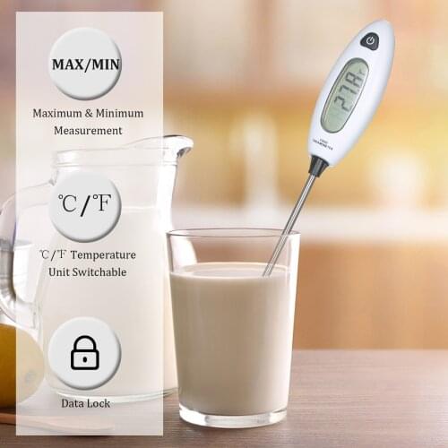 LCD Digital Food Thermometer 5.9-inch Kitchen Thermometer Instant Read -50~300℃ Range MAX/MIN Measurement