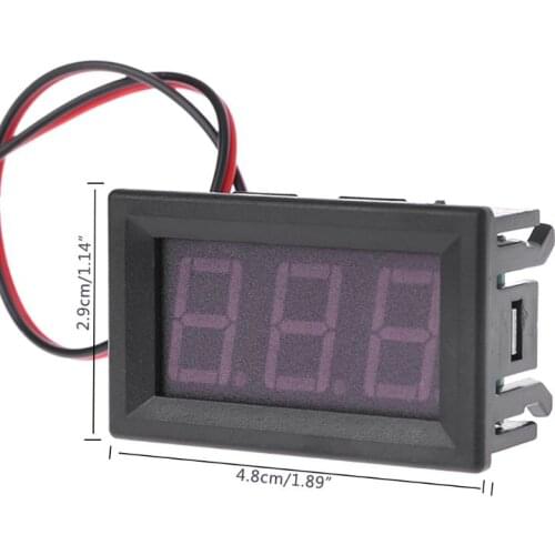 DC 5V-120V Digital Voltmeter LED Display Panel 2 Wire Volt Voltage Test Meter For 12V 24V 96V Electromobile Motorcycle Y5JA