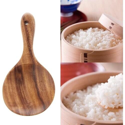 Kitchen Long Handled Wooden Rice Spoon Utensils Cooking Tools