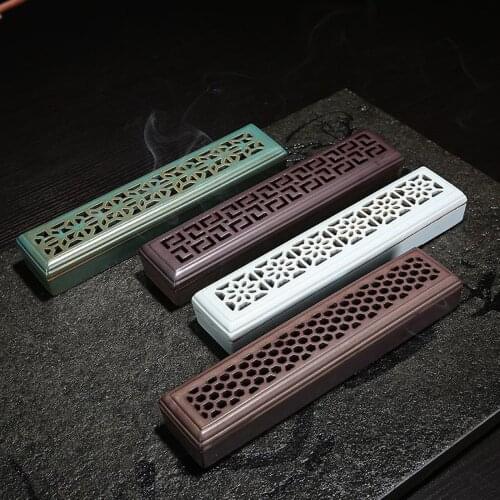 Handmade Incense Holder Burner Box Vintage Cone Holder Storage Ash Catcher