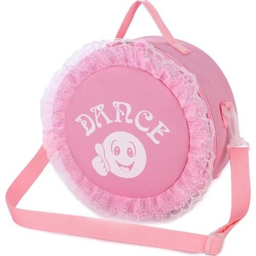 Children Circular Ballet Dance Bags Lace Lovely Design Tutu Handbag High Quality Large Capacity Waterproof Ballet Bag For Girl