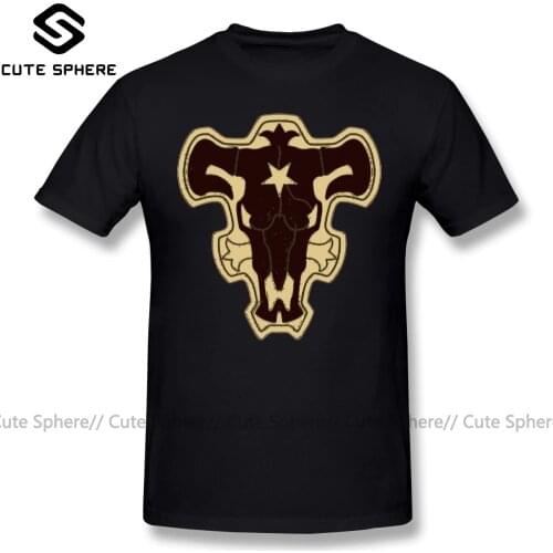 Black Clover T Shirt Black Bull Squad Black Clover T-Shirt Classic Plus size Tee Shirt Short Sleeves Cotton Printed Funny Tshirt
