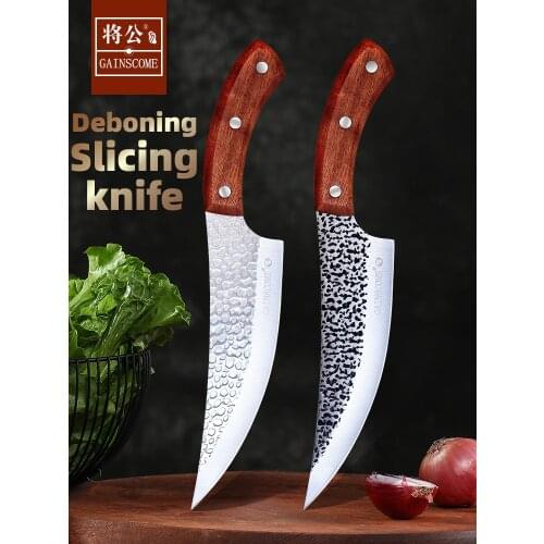 GAINSCOME Handmade Stainless Steel Kitchen Boning Knife Fishing Meat Cleaver Outdoor Cutter Butcher Knives Sharp Free Shipping