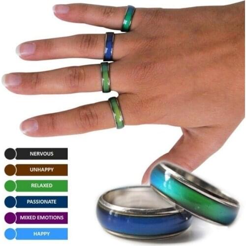 Mood Ring Fine Jewelry Color Changing Ring Emotion Feeling Mood Ring Changeable Band