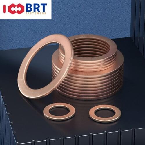 Red Copper Gasket Marine Meter Sealing Ring Gasket Screw Washer M5/M6/M8/M10/M12/M48