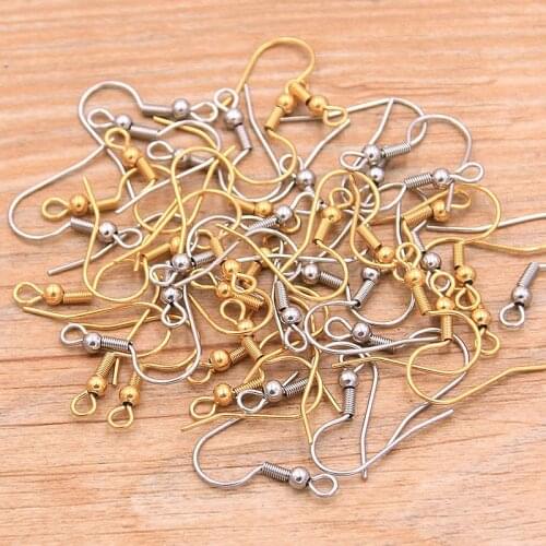 PULCHRITUDE 50PCS/lot 2 Color 316 Stainless Steel Earring Hook Ear Wire Findings For DIY Jewelry Making Accessories