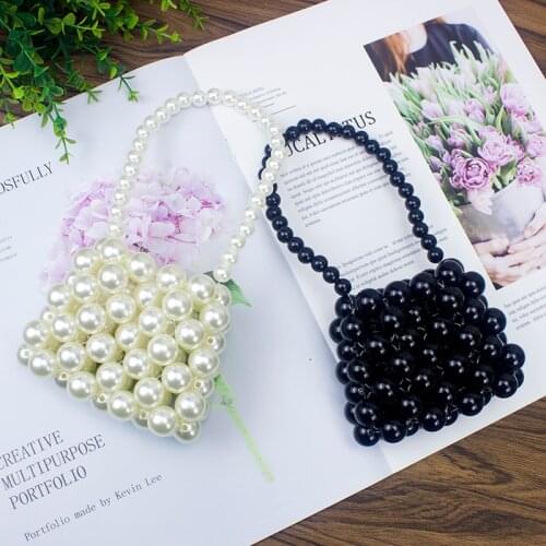 Handmade Mini Pearl Bag 2020 Wedding Bags Vintage Beaded Fashion Banquet Party Shoulder Bag Female Luxury Womens Coin Purse