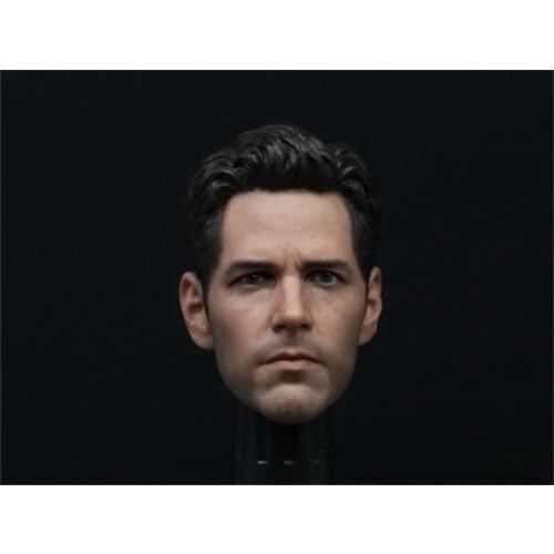 Man Head Sculpt 1/6 Scale Paul Rudd Ant Man 2.0 Version with Special Connector (Fit HT 1.0 Ant Man) for Action Figure Body