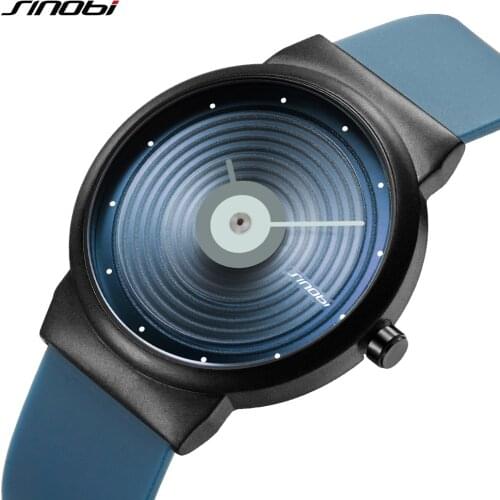 SINOBI Mens Watches Rock CD Dial Creative Steel Fashion Japanese Quartz Sports Watch Silicone Military Clock relogio masculino